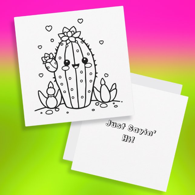 Carte Je Dis Salut. | Page Couleur Cactus (Créateur téléchargé)