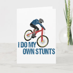 Carte Je Fais Mes Propres Stunts Mountain Biker Vintage