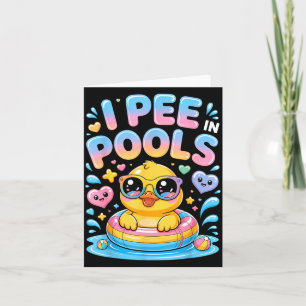 Carte Je fais pipi dans les piscines drôle sarcasme mign