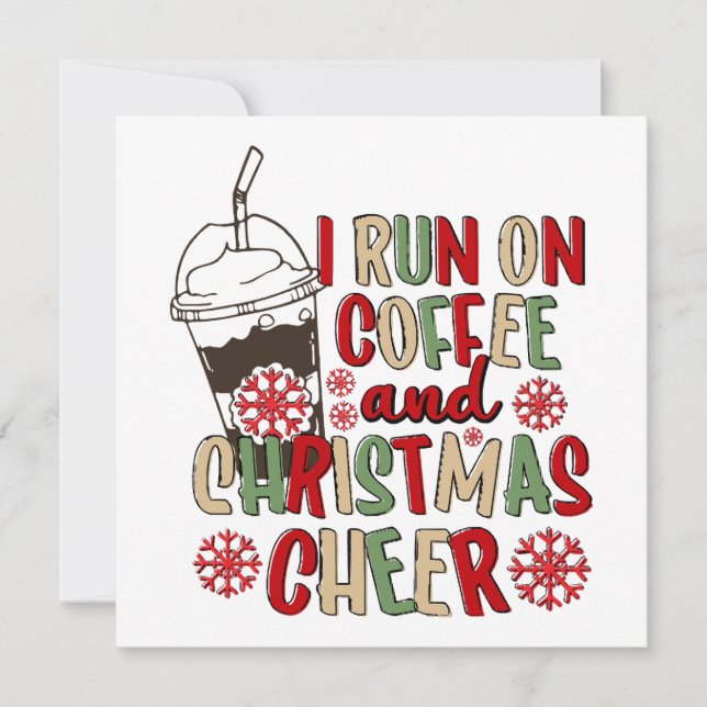 Carte Je fonctionne au café et à la joie de Noël (Devant)