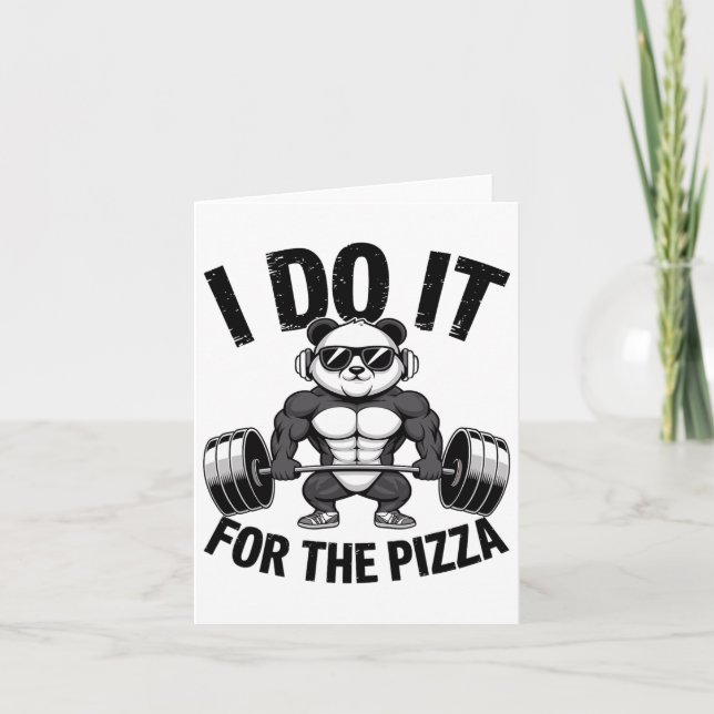 Carte Je Le Fais Pour La Pizza Barbell Bodybuilders Body (Devant)