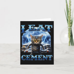 Carte Je Mange Du Ciment Maudit Chat Drôle Mème Curieuse