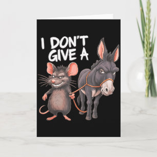 Carte Je Me fiche d'un âne de souris de rat Drôle de sar