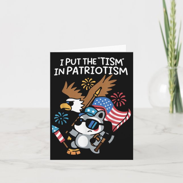 Carte Je Mets Le Tisme Dans Patriotisme Athlétique Aigle (Devant)