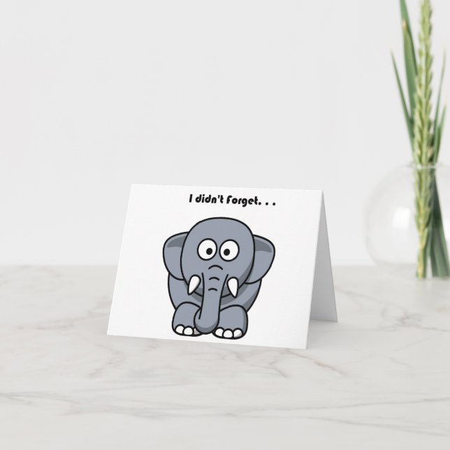 Carte Je n’ai pas oublié le dessin humoristique d’élépha (Devant)