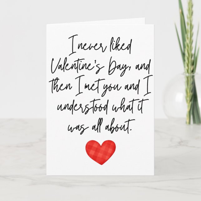 Carte Je n'ai jamais aimé la Saint Valentin pliée (Devant)