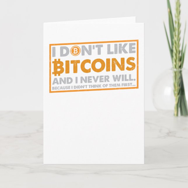 Carte Je n'aime pas les bitcoins (Devant)