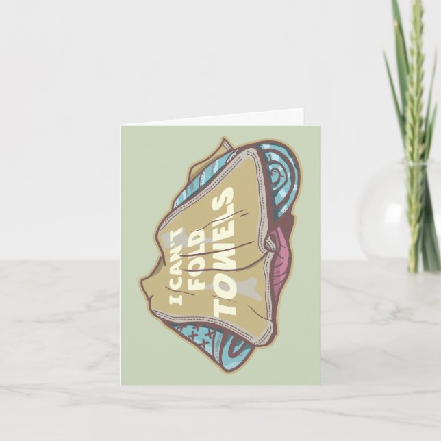 Carte Je ne peux pas plier serviettes drôle de linge jou (Devant)