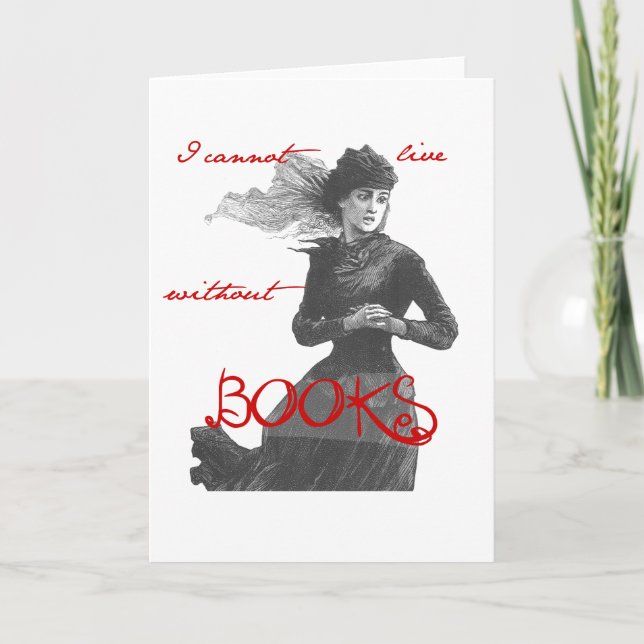 Carte Je ne peux pas vivre sans livres (Devant)
