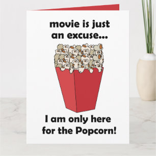 Carte Je ne suis ici que pour le pop-corn Citation drôle
