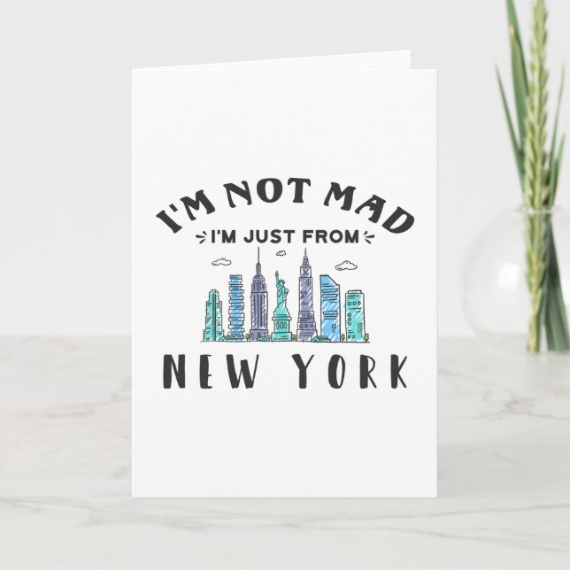 Carte Je ne suis pas fâché, je viens de New York (Devant)