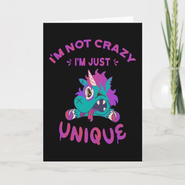 Carte Je ne suis pas fou je suis juste unique, Mad Unico (Devant)