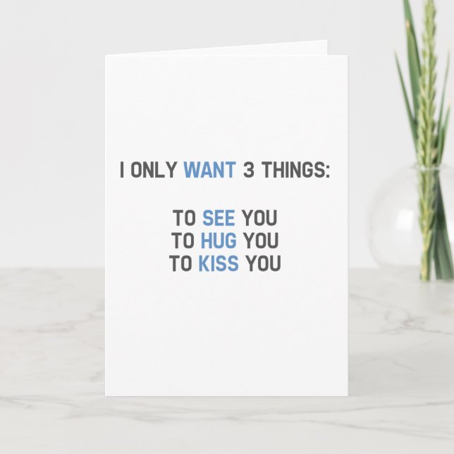 Carte Je ne veux que 3 choses (Devant)