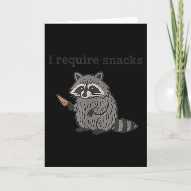 Carte Je nécessite des snacks Raccoon T-shirt Hommes Fem (Devant)