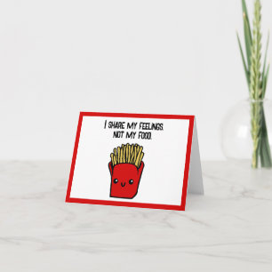 Carte Je Partage Sentiments Pas Nourriture Drôle Kawaii