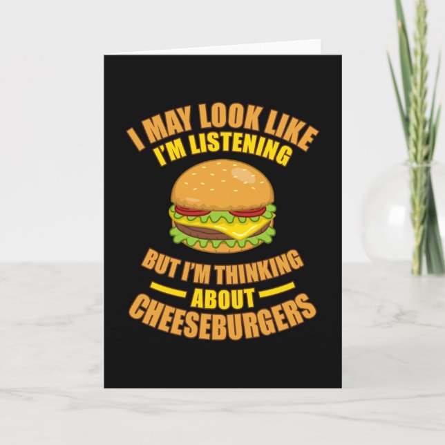 Carte Je pense à Cheeseburgers Hamburger Food (Devant)