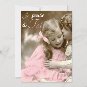 Carte Je pense a Toi - amour vintage