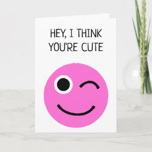 Carte Je pense que tu es mignon rose en train de pleurer