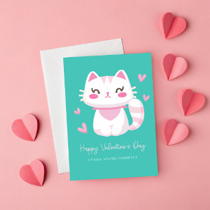 Carte Je pense que vous êtes Purrfect Kids Valentine