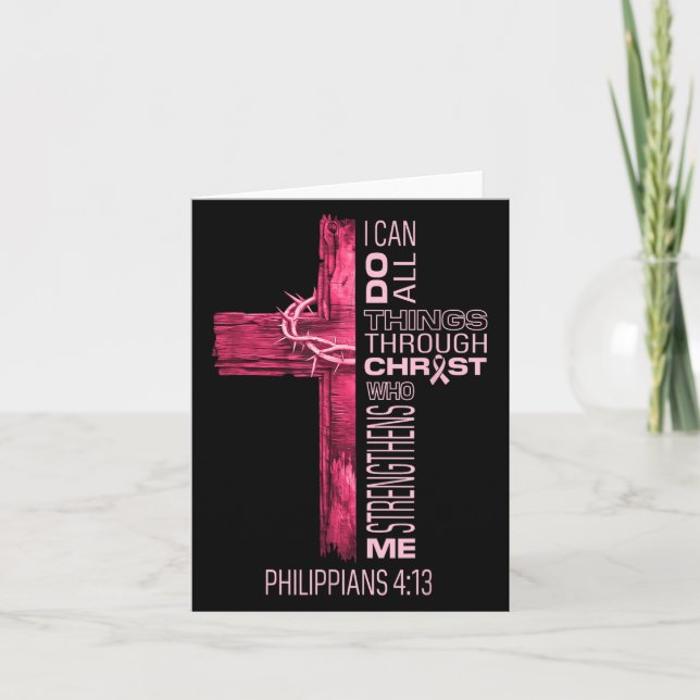 Carte Je peux faire toutes choses par le Christ Ruban Ro (Devant)