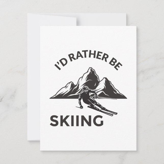Carte Je Plais Plutôt Skier - Cadeau Skier, Sport D'Hive (Devant)