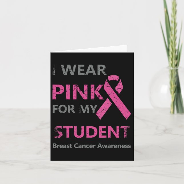 Carte Je Porte Du Rose Pour Ma Sensibilisation Au Cancer (Devant)