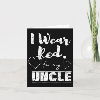Carte Je porte du rouge pour mon oncle guerrier maladie 