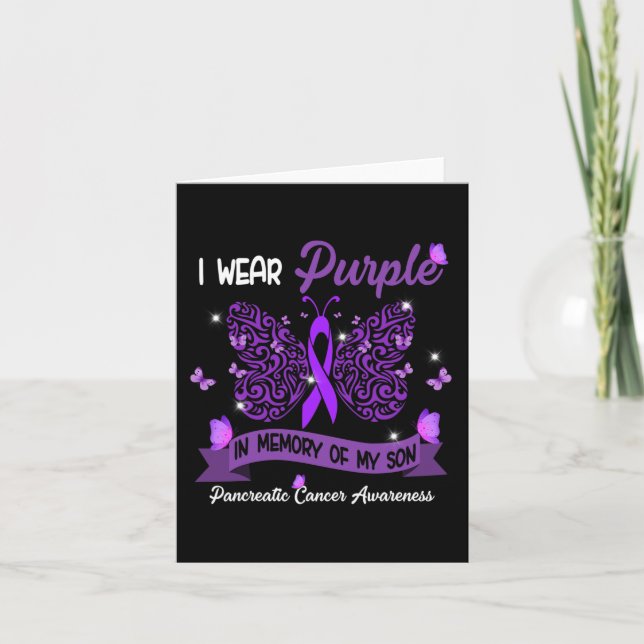 Carte Je porte du violet en mémoire de mon fils atteint  (Devant)