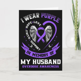 Carte Je porte du violet en mémoire du décès de mon mari