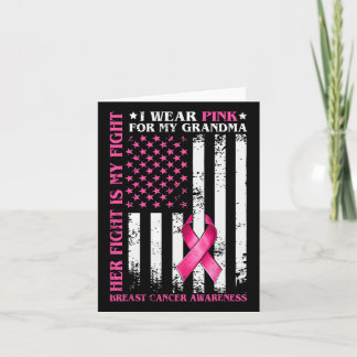 Carte Je Porte Le Rose Pour Ma Grand-Mère Cancer Du Sein