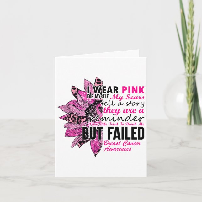 Carte Je Porte Le Rose Pour Moi Mes cicatrices Cancer Du (Devant)