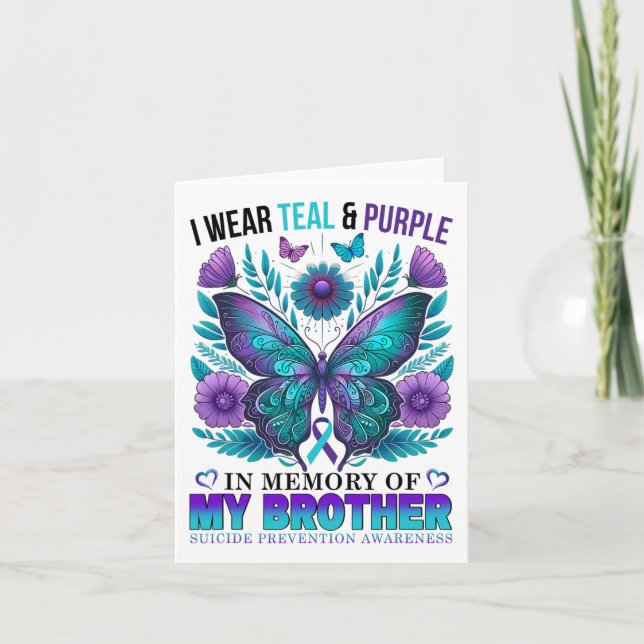 Carte Je Porte Le Turquoise Violet En Mémoire Du Suicide (Devant)