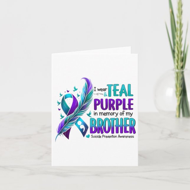 Carte Je Porte Le Turquoise Violet En Mémoire Du Suicide (Devant)