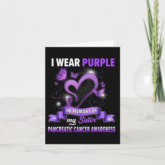 Carte Je Porte Le Violet En Mémoire De Soeur Pancréatiqu (Devant)