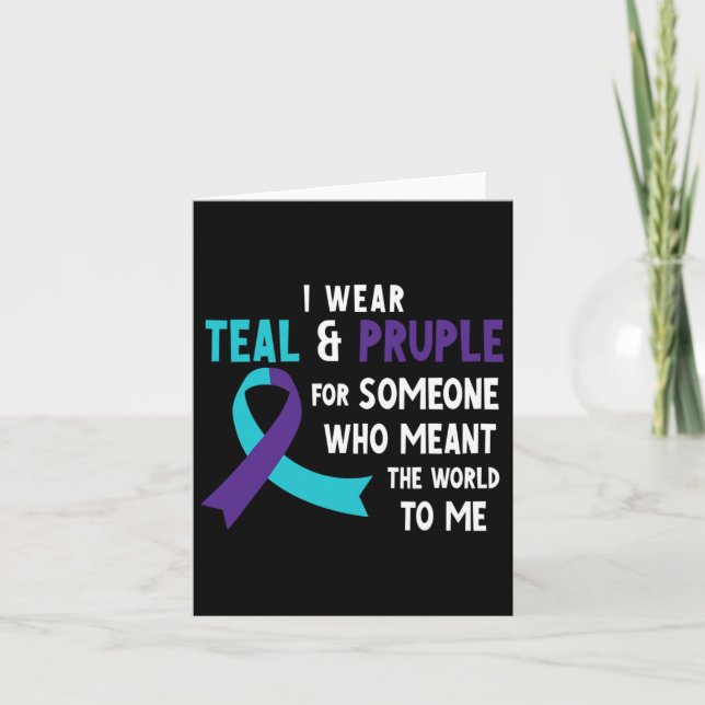 Carte Je Porte Le Violet Turquoise Pour Quelqu'Un Préven (Devant)