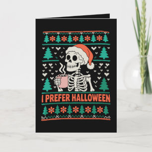 Carte Je préfère Halloween Noël Xmas période des fêtes