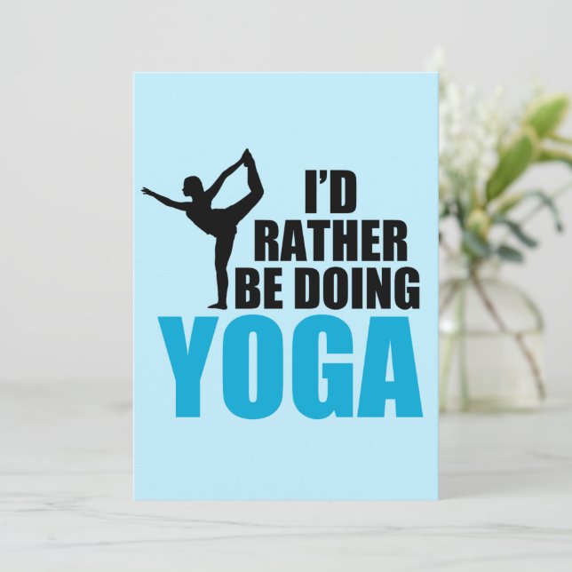 Carte Je préférerais faire du yoga Pose de danseuses mig (Debout devant)