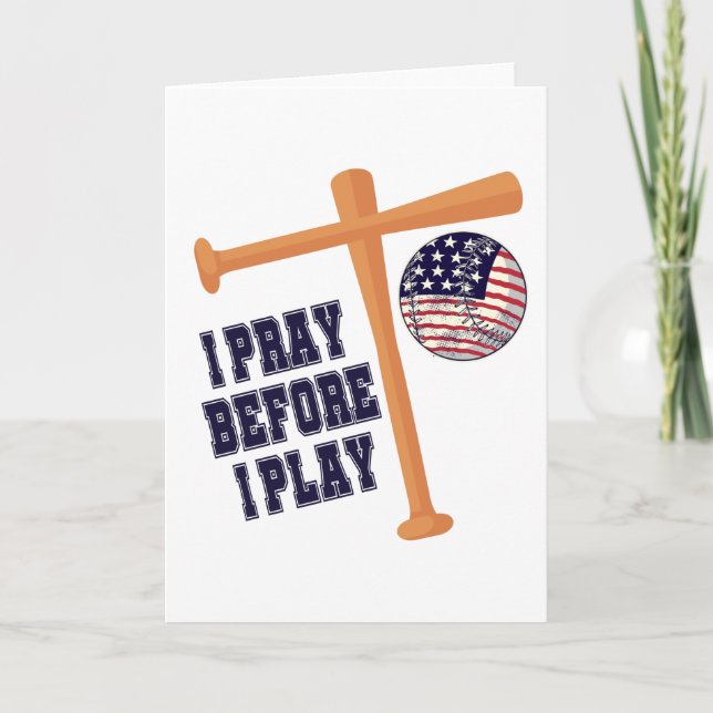 Carte Je prie avant de jouer à Basebal Game (Devant)