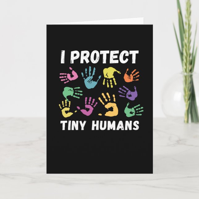 Carte Je protège les minuscules humains pour les travail (Devant)