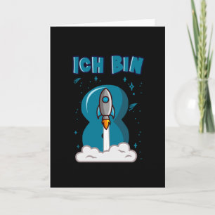 Carte JE SUIS 8 ANNÉE 8e anniversaire Boy Space Annivers