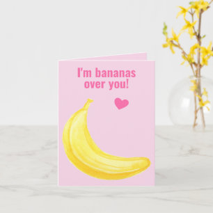Carte Je suis Bananas Over You - Mignonne Saint-Valentin