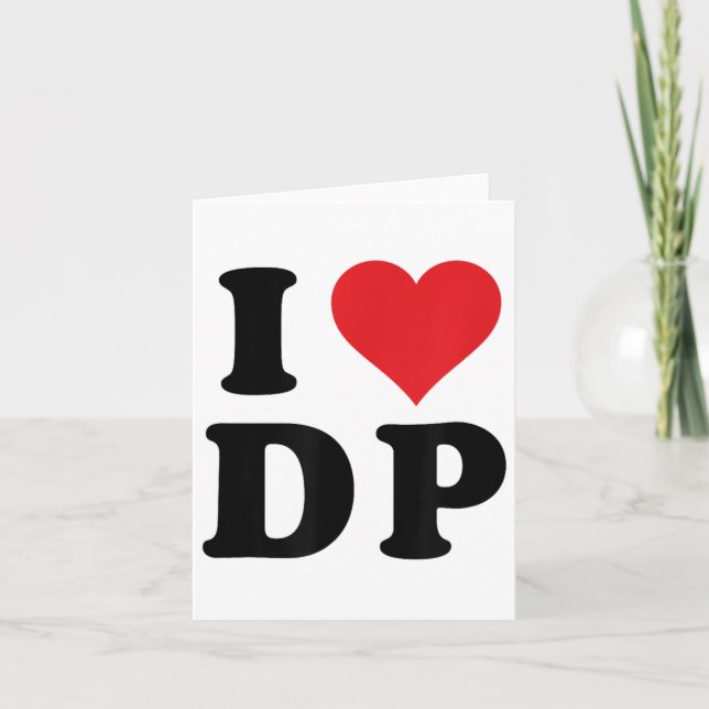 Carte Je suis coeur Dp Initiales J'aime D.p. Prénom et n (Devant)