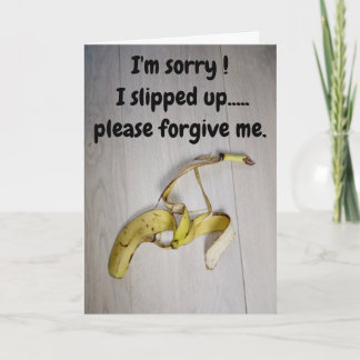 Carte Je suis désolé...carte peau de banane