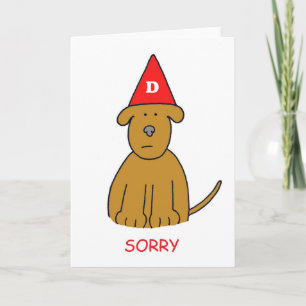 Carte Je suis Désolé Cute Cartoon Puppy