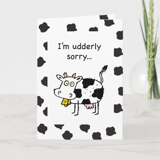 Carte Je suis désolé pour la vache et les points (Devant)
