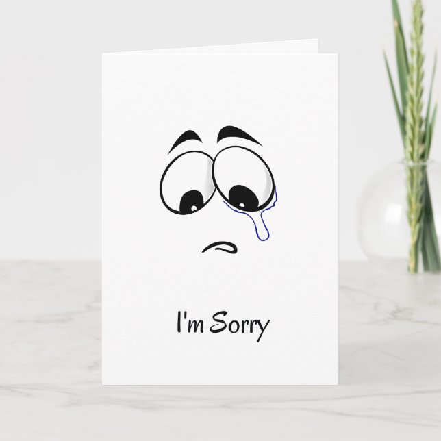 Carte Je suis désolé pour le visage triste (Devant)