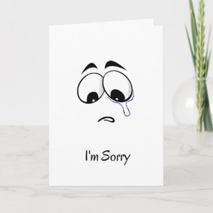 Carte Je suis désolé pour le visage triste