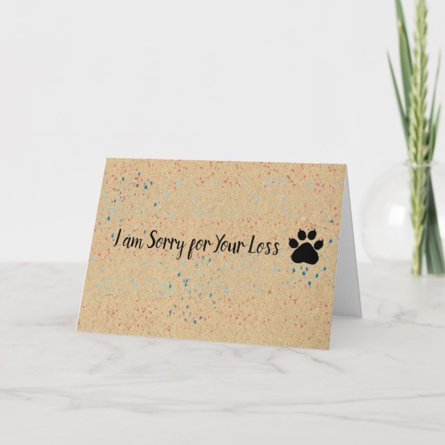 Carte Je suis désolé pour votre perte | Pet Bereavement (Devant)