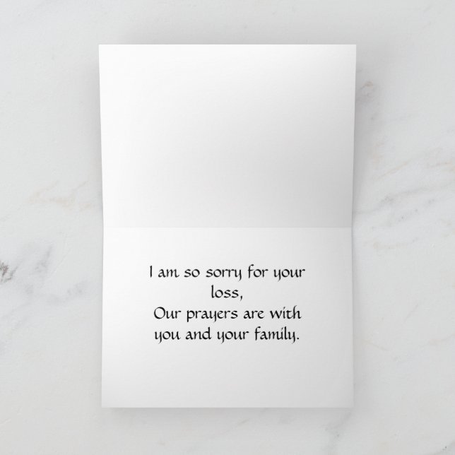 Carte Je suis désolé pour Your Loss (Intérieur)