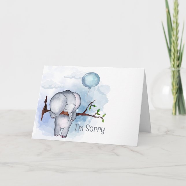 Carte Je suis désolé Sad Elephant (Devant)